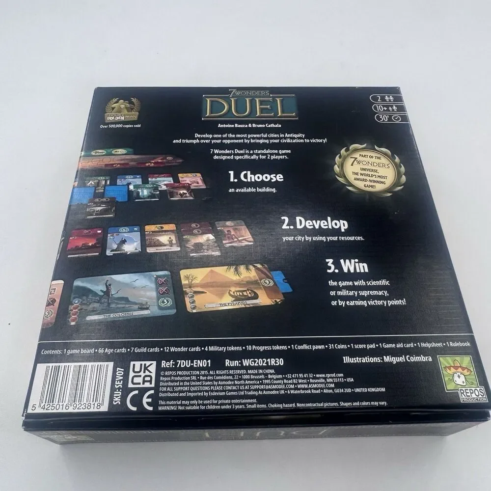 7 Wonders: Duel Board Game 2015 Best 2-Player Award Repos Production New